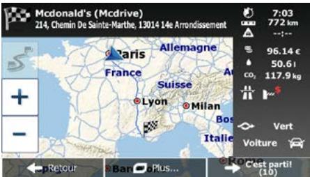 MAPPY ULTI S549 CAV EUR14 - Vérification des autres itinéraires lors de la planification de l'itinéraire - 1