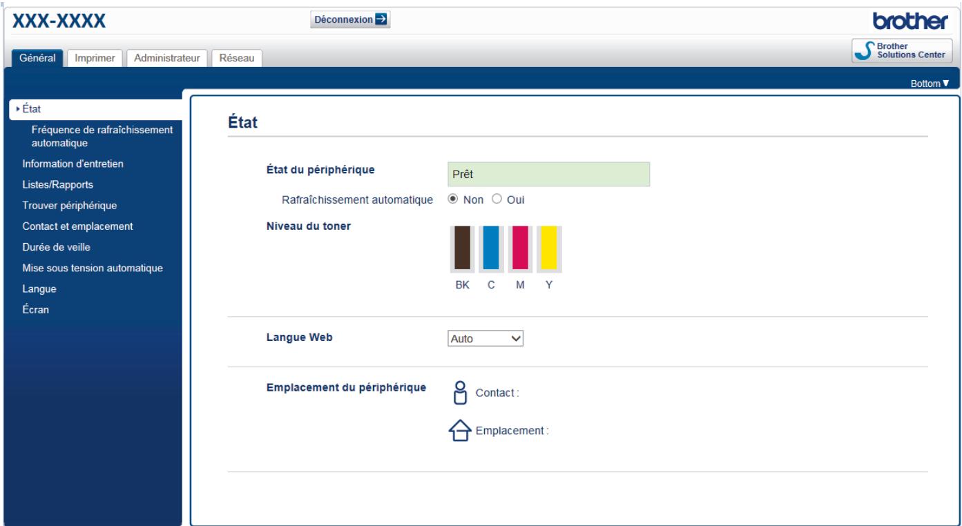 BROTHER L3230CDW - Présentation de l'application Gestion à partir du Web - 2