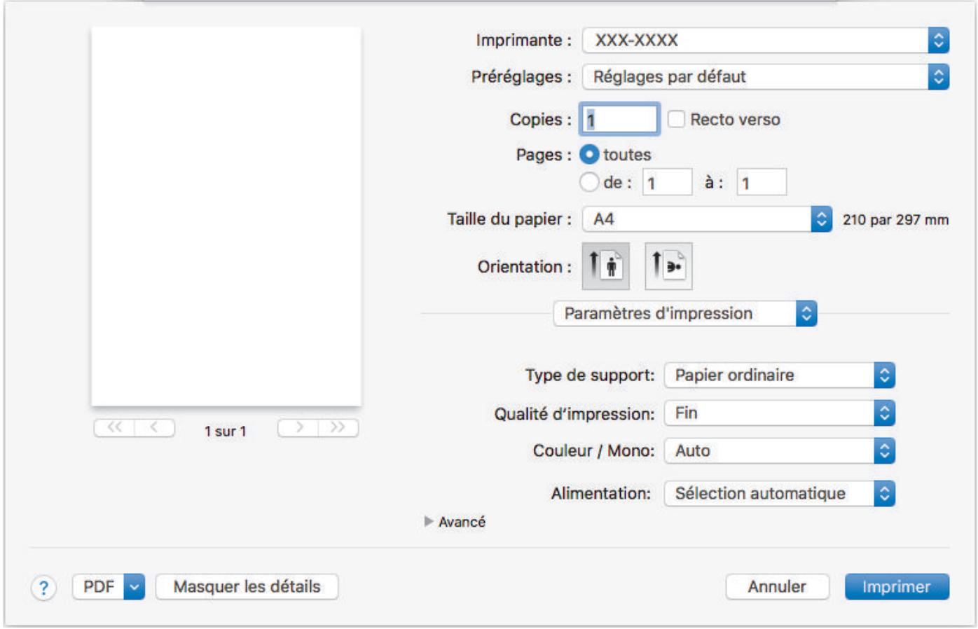 BROTHER L3230CDW - Paramètres d'impression - 1