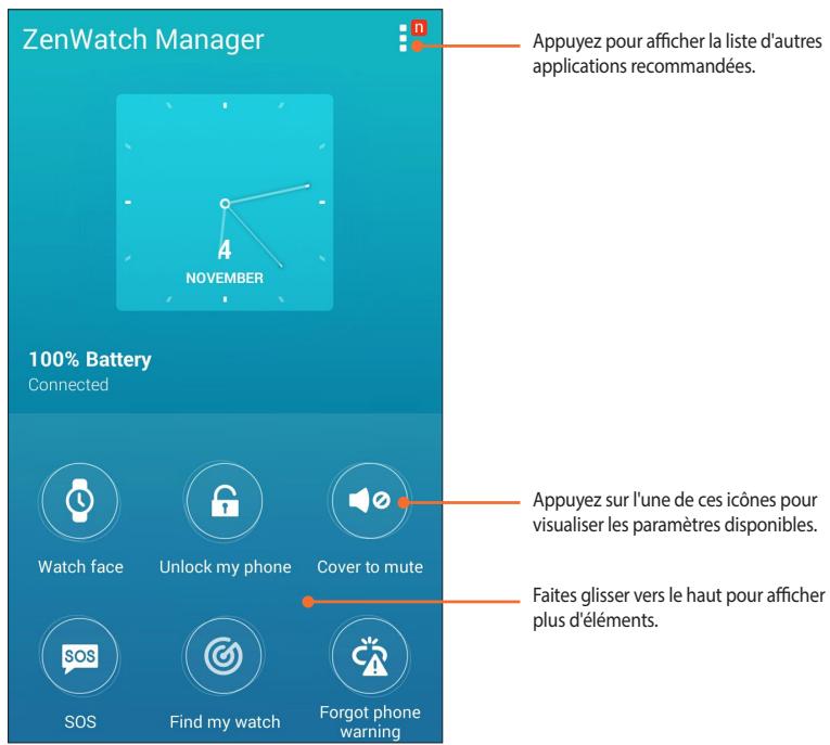 ASUS ZWATCH2 1.45 RHi LEA - Écran d'accueil de l'application ZenWatch Manager - 1
