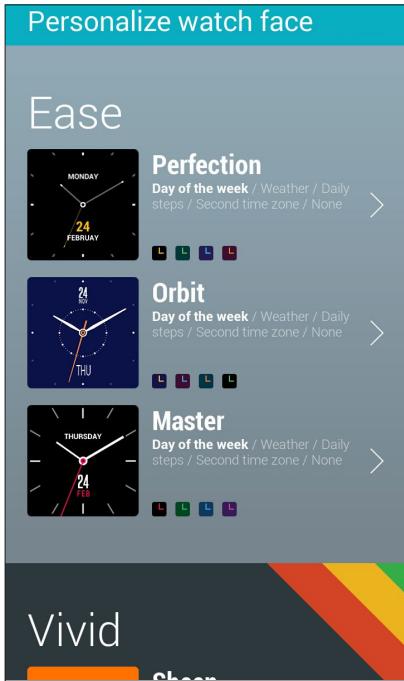 ASUS ZWATCH2 1.45 RHi LEA - Pour personneliser le cadran de la montre : - 1