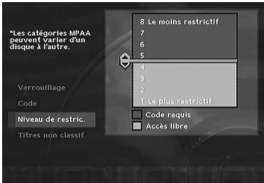 THOMSON DTH7500 - Niveau de restriction - 2