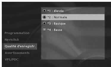 THOMSON DTH7500 - Choisir la qualité de vos enregistrements - 1