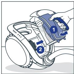 ROWENTA X7777EAR - WARTUNG DES MOTORFILTERS - 4