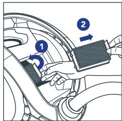 ROWENTA X7777EAR - WARTUNG DES MOTORFILTERS - 5