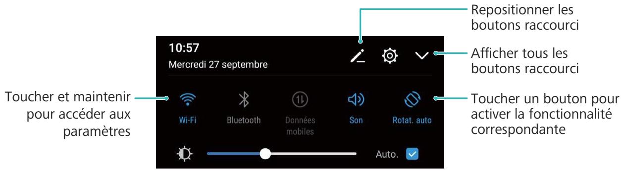 HUAWEI P Smart Bleu 4389310 - Utiliser des boutons raccourci pour activer rapidement les fonctionnalités fréquement utilisées - 1