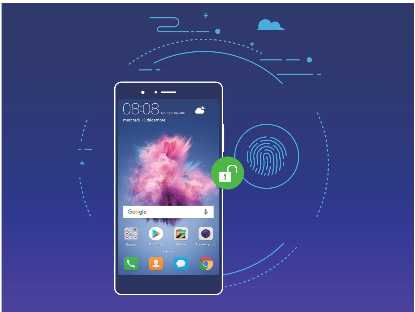 HUAWEI P Smart Bleu 4389310 - Identification via empreinte digitale : bénéficier d'une navigation plus rapide et d'une sécurité accrue - 1