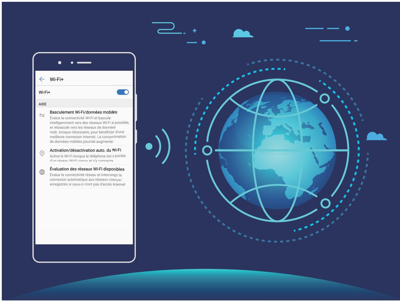 HUAWEI P Smart Bleu 4389310 - Wi-Fi+ : votre assistant de connectivité intelligent - 1