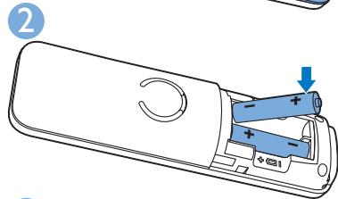 PHILIPS D4553B - Installation des piles fournies - 2