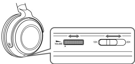 TOSHIBA MDR-RF800RK - Sélectionnez le canal correspondant au transmetteur à l'aide du commutateur situé sur le boitier droit du casque. - 1