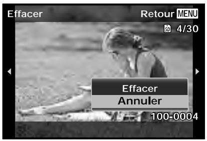 OLYMPUS TG-3 - Affichez l'image à supprimer et appuyez sur ∇ (囗). - 2