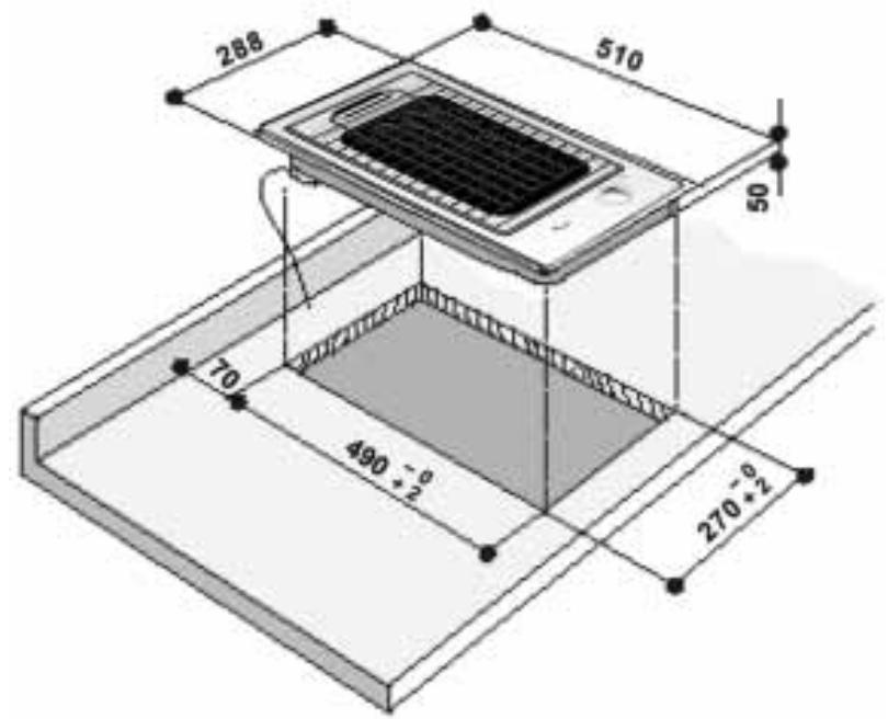 WHIRLPOOL AKT 325 IX - DIMENSIONS DU BARBECUE ET DU PLAN DE TRAVAIL (mm) - 1