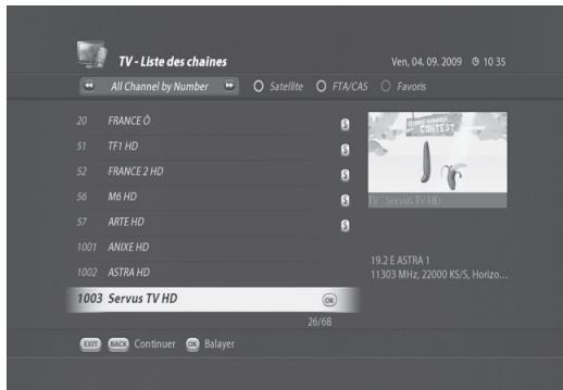 VISIOSAT TNT 5050 TNTSAT - Changement de chaine - 1