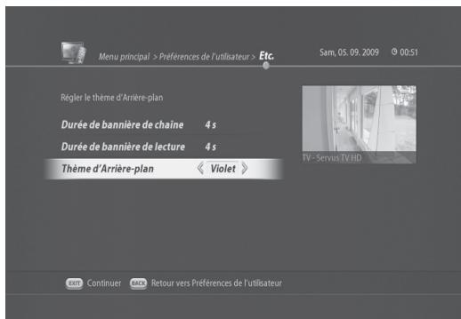VISIOSAT TNT 5050 TNTSAT - Modification du thème d'arrière-plan - 2