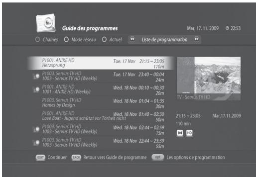 VISIOSAT TNT 5050 TNTSAT - List de programmation : bouton BLEU - 1