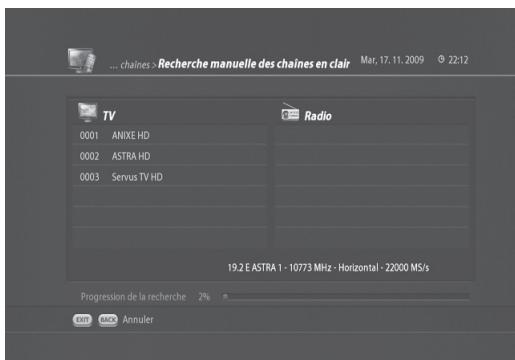 VISIOSAT TNT 5050 TNTSAT - Recherche manuelle des chaînes en clair - 2