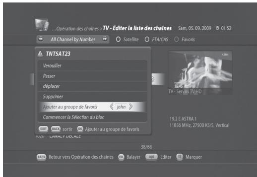 VISIOSAT TNT 5050 TNTSAT - Ajout de chaînes à la liste de chaînes de préférentes - 1