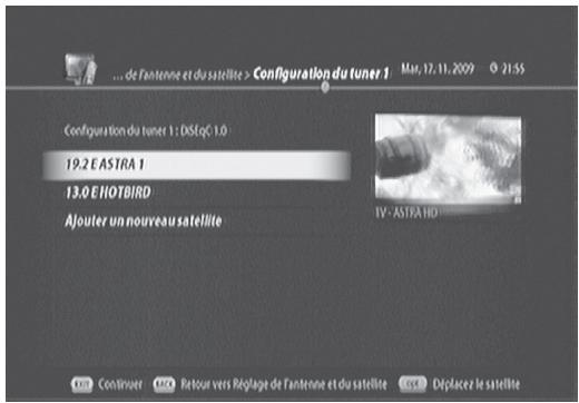 VISIOSAT TNT 5050 TNTSAT - Configuration du tuner 1 et du tuner 2 - 1