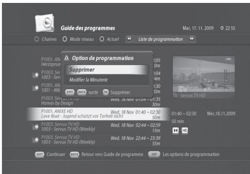 VISIOSAT TNT 5050 TNTSAT - Suppression de la liste de programmes mémorisés - 1