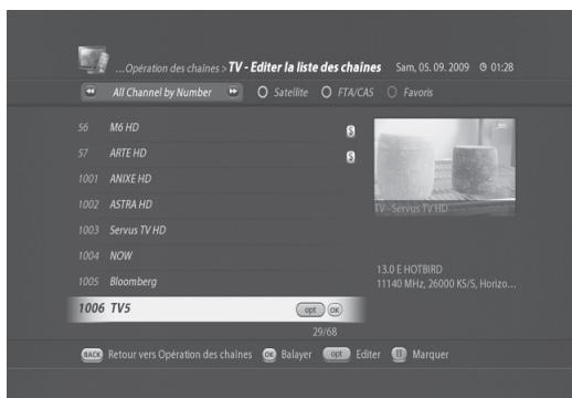 VISIOSAT TNT 5050 TNTSAT - Déplacement de chaînes - 1