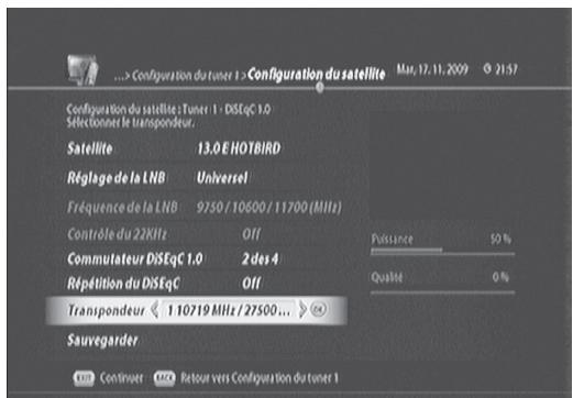 VISIOSAT TNT 5050 TNTSAT - Configuration du tuner 1 et du tuner 2 - 3