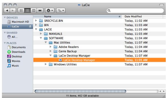 PORSCHE DD2.5 - Installation de LACIE desktop manager - 2