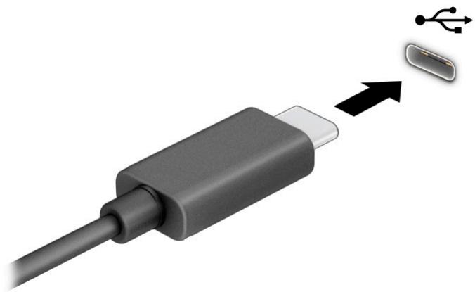 HP 15-DW1023NF - Connexion de péripériques à un port USB Type-C (certains produits uniquement) - 2