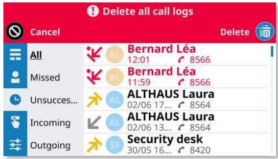ALCATEL-LUCENT ALE-300 - Ouvrir le menu local de l'utilisateur : Journal d'appels. - 1