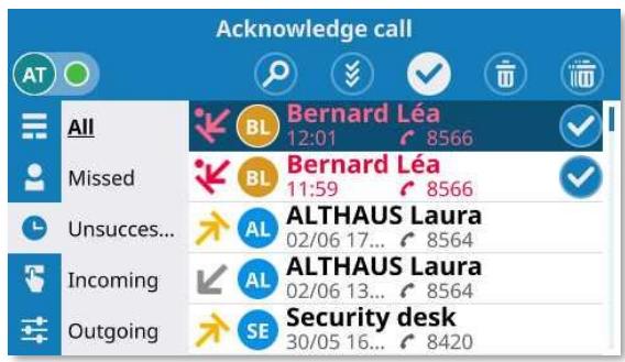 ALCATEL-LUCENT ALE-500 - Acquitter l'appel manqué sélectionné - 2