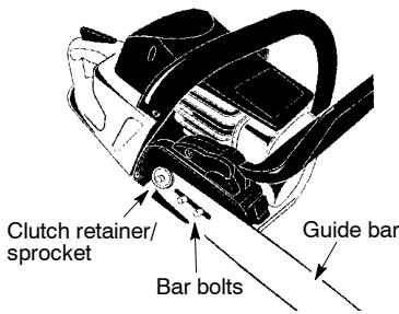 MCCULLOCH CS 420T Tronçonneuse - ATTACHING THE BAR AND CHAIN (if not already attached) - 4