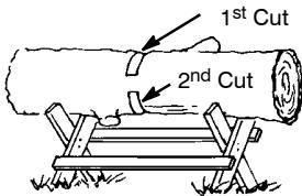 MCCULLOCH CS 420T Tronçonneuse - BUCKING USING A LOG OR SUPPORT STAND - 4