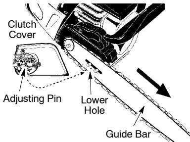 MCCULLOCH CS 420T Tronçonneuse - ATTACHING THE BAR AND CHAIN (if not already attached) - 8