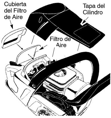 MCCULLOCH CS 420T Tronçonneuse - Limpieza del filtró de aire: - 1