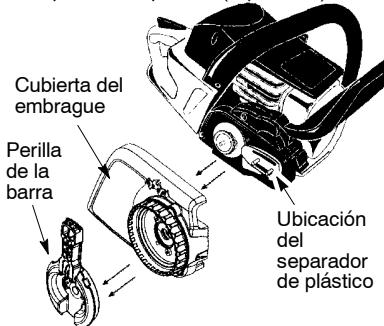 MCCULLOCH CS 420T Tronçonneuse - ACOPLAMIENTO DE LA BARRA GUIA Y LA CADENA (si no está ya acopladas) - 2