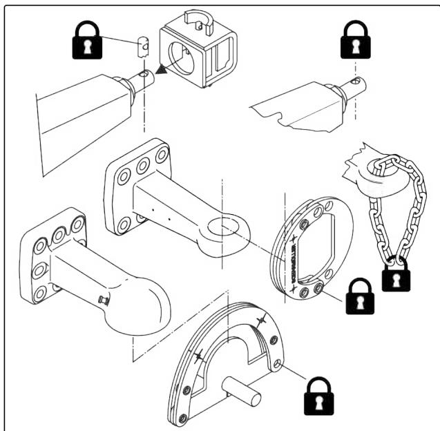AMAZONE Tyrok 400 - Installer la protection contre les utilisations non autorisées - 1