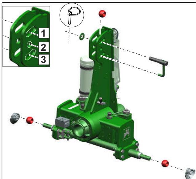 AMAZONE Teres 300 avec roue de jauge oscillante - Critères de choix du point d'accupplement du BRAS supérieur - 1