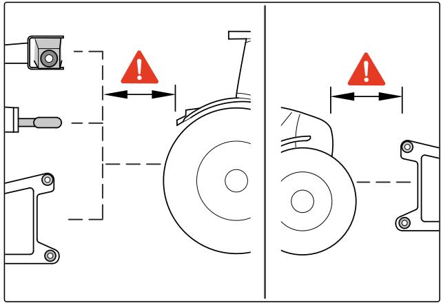 AMAZONE Teres 300 V avec roue de jauge oscillante - Éloigner le tracteur de la machine - 1