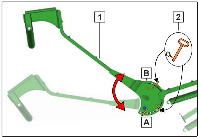 AMAZONE Teres 300 V avec roue de jauge oscillante - Mettre le bras du Packer en position d'utilisation - 2