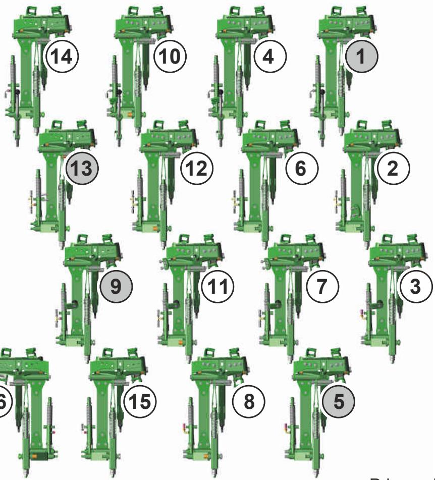 AMAZONE Primera DMC 3000 - Affectation des socs aux têtes de distribution - 6