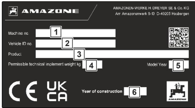 AMAZONE Primera DMC 3000 - Plaque signalétique sur la machine - 1