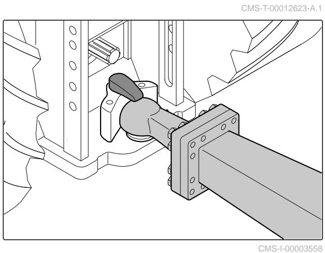 AMAZONE Primera DMC 4500 - Accoupler le dispositif d'attelage à boule - 1