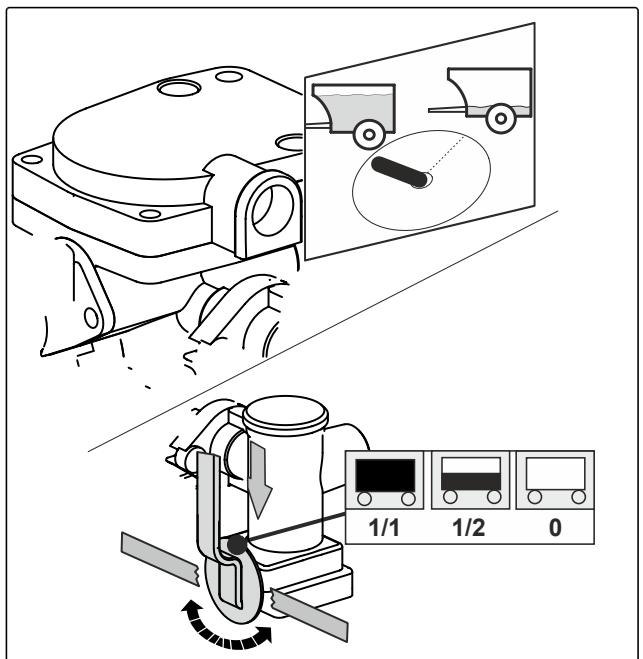 AMAZONE Primera DMC 4500 - Adapter le système de freinage pneumatique à deux conduites à l'état de chargement - 1