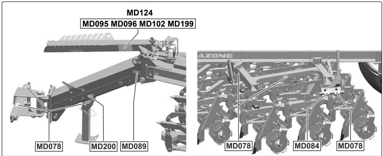 AMAZONE Primera DMC 4500 - Positions des pictogrammes d'advertissement - 1