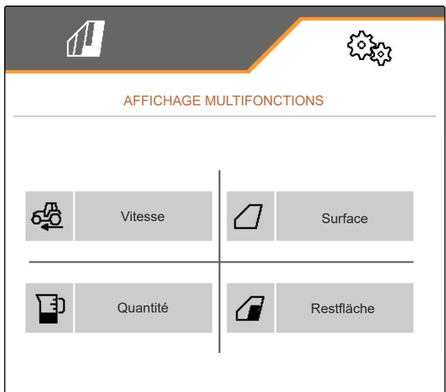 AMAZONE Logiciel ISOBUS ZG-TX - Modification de l'affichage multifonctions - 1