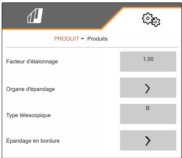 AMAZONE Logiciel ISOBUS ZG-TX - Saisir les données du produit - 1