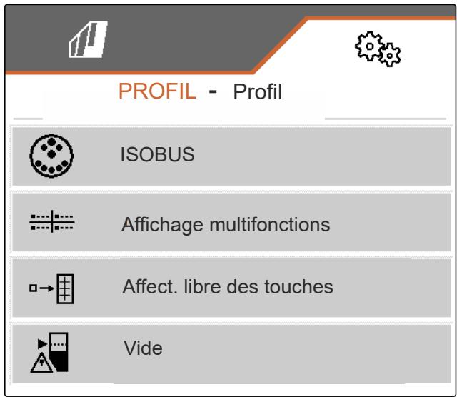 AMAZONE Logiciel ISOBUS ZG-TX - Gestion des profils - 1