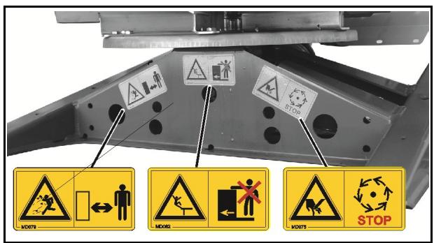AMAZONE E +S H 301 - Emplacement des pictogrammes d'avertissement et autres marquages - 4