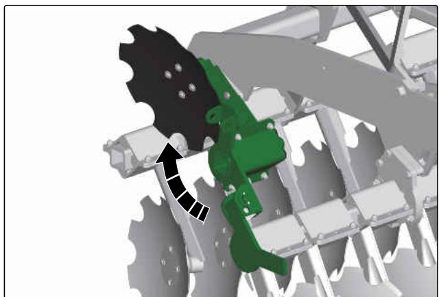 AMAZONE Catros 4003 - Préparation des disques de bordure pour le déplacement sur route - 2