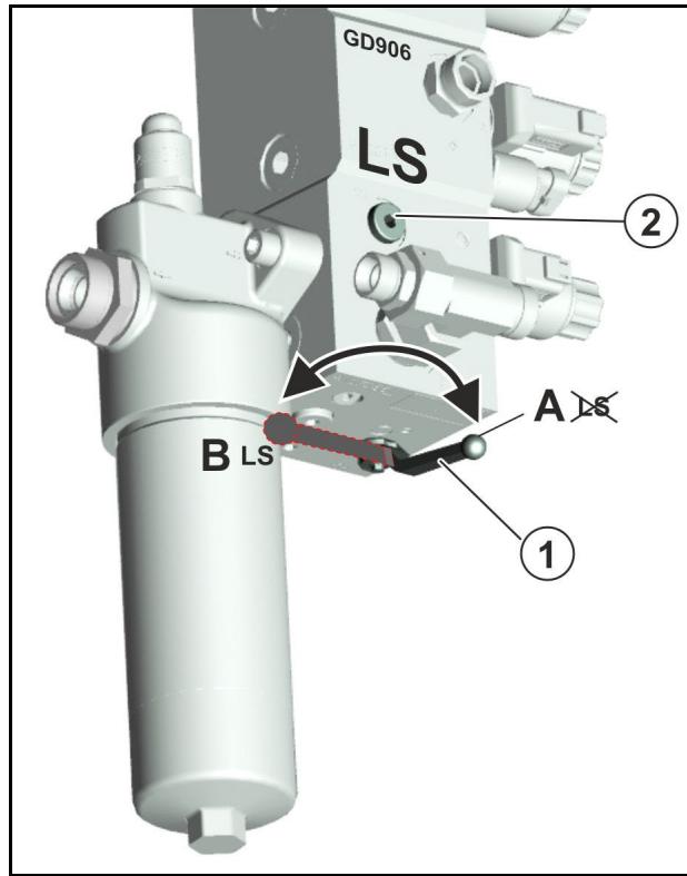 AMAZONE UX 11201 Super Pulvérisateur remorque avec pack Confort CP - Réglage du système hydraulique avec la vis de réglage du système - 3