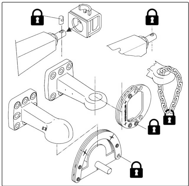 AMAZONE Ceus 3000-TX - Installer la protection contre les utilisations non autorisées - 1